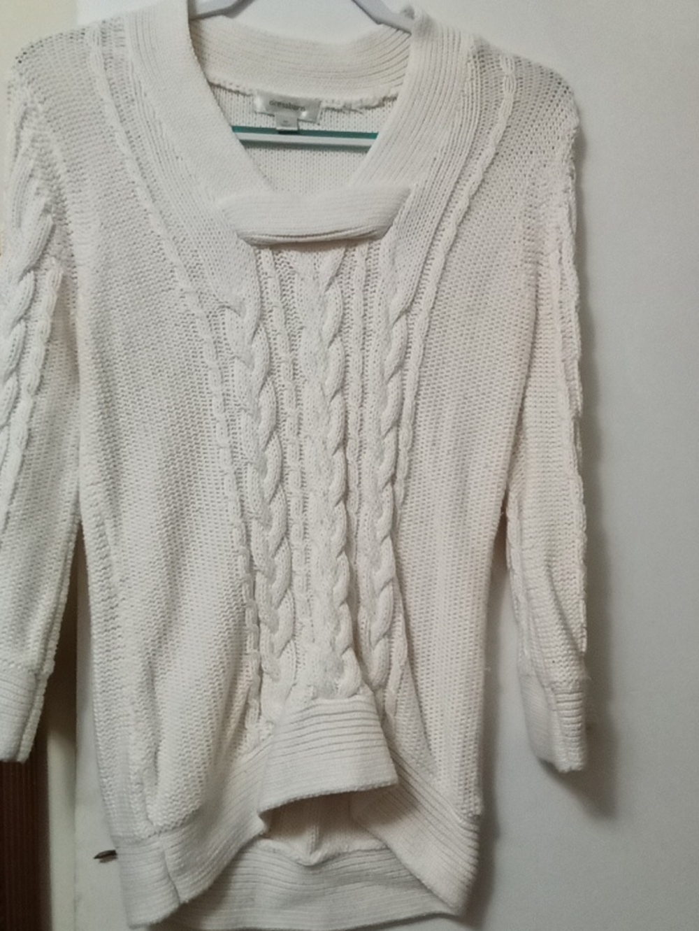 Women's DRESS BARN White Cable Knit Pullover